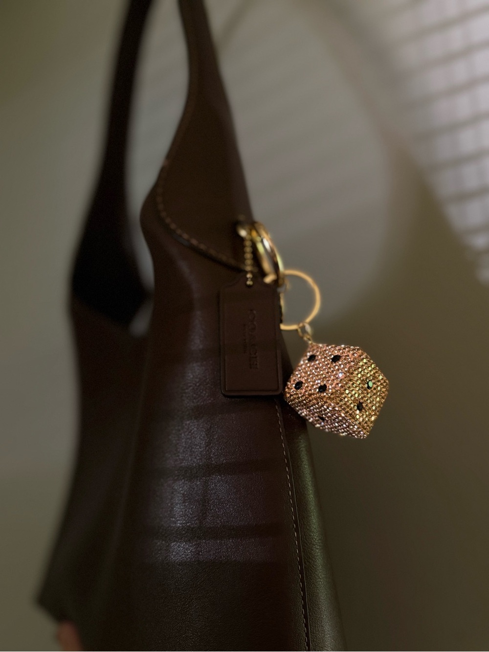 Coach Dark Brown Leather Hobo Bag with Gold Hardware - Picture 4 of 5